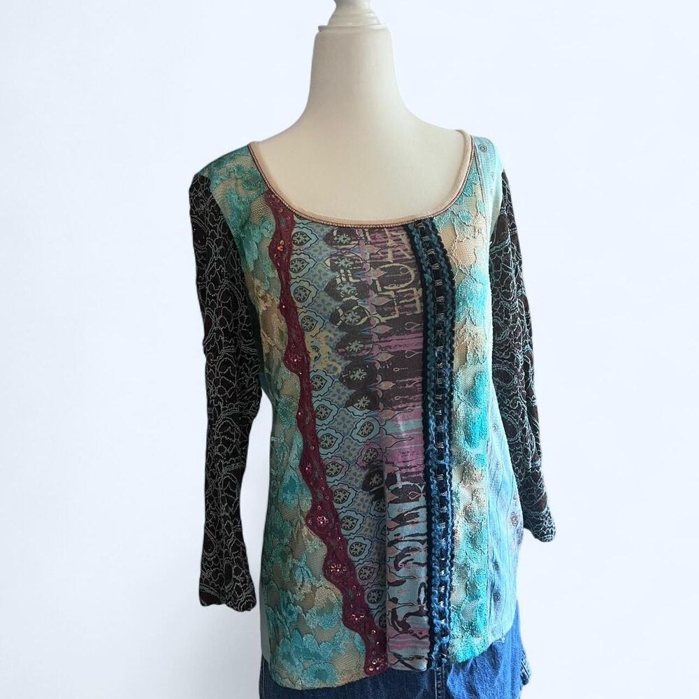 Edista Women's Boho Multi Color/Print Shirt